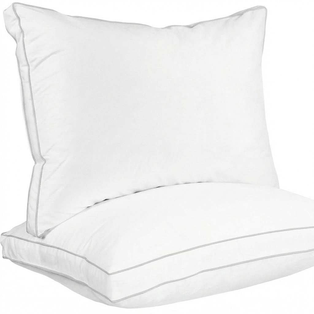 Hotel Quality Down Alternative Gusseted Cooling Pillows for Side, Back & Stomach Sleepers, White