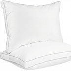 Hotel Quality Down Alternative Gusseted Cooling Pillows for Side, Back & Stomach Sleepers, White