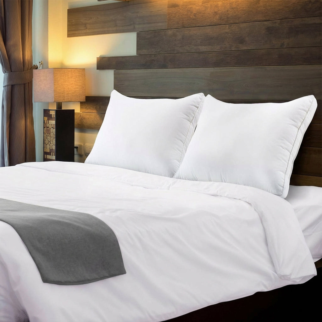 Hotel Quality Down Alternative Gusseted Cooling Pillows for Side, Back & Stomach Sleepers, White