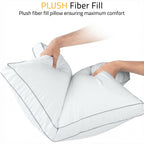 Hotel Quality Down Alternative Gusseted Cooling Pillows for Side, Back & Stomach Sleepers, White