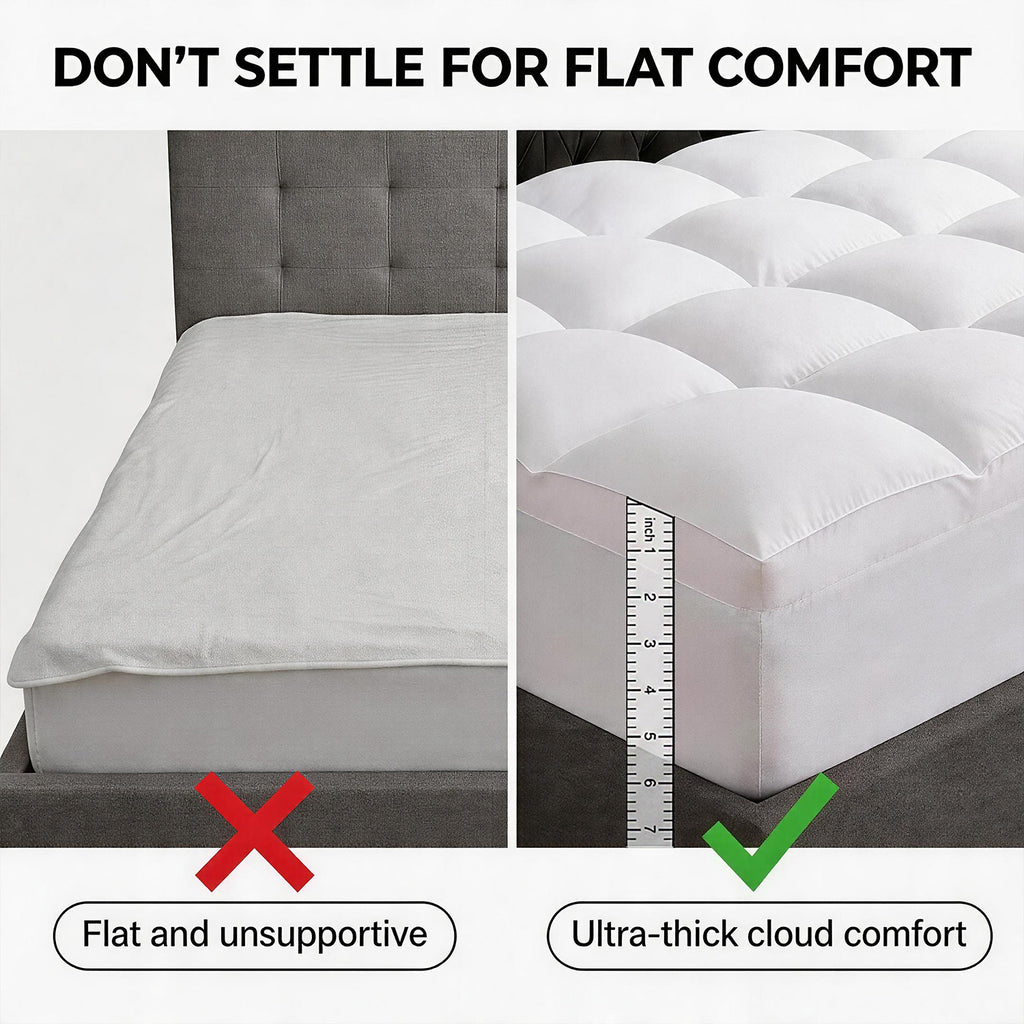 1000GSM Mattress Topper, Mattress Pad, Thick Mattress Topper, Luxury Mattress Topper