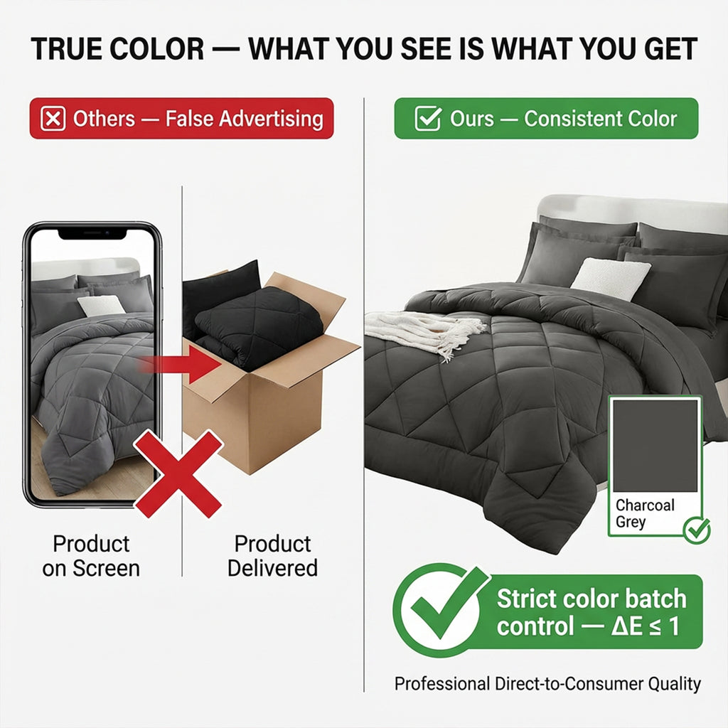 Diamond Wave Quilted Comforter Set — Ultra-Soft Brushed Microfiber, All-Season Warmth, Anti-Shift Stitching