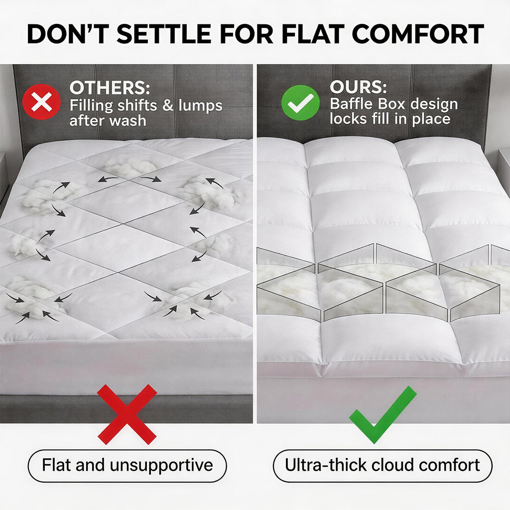 1000GSM Mattress Topper, Mattress Pad, Thick Mattress Topper, Luxury Mattress Topper
