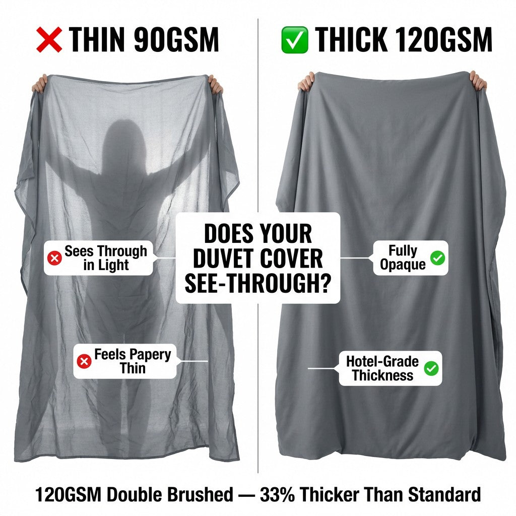 Queen Size Double Brushed Duvet Cover Set, 3 Pieces Soft Breathable Solid Bedding Set with Zipper Closure, No Comforter