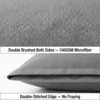 Queen Size Pillowcases 2 Pack | Grey Brushed Microfiber | OEKO-TEX Certified | 20" x 30"
