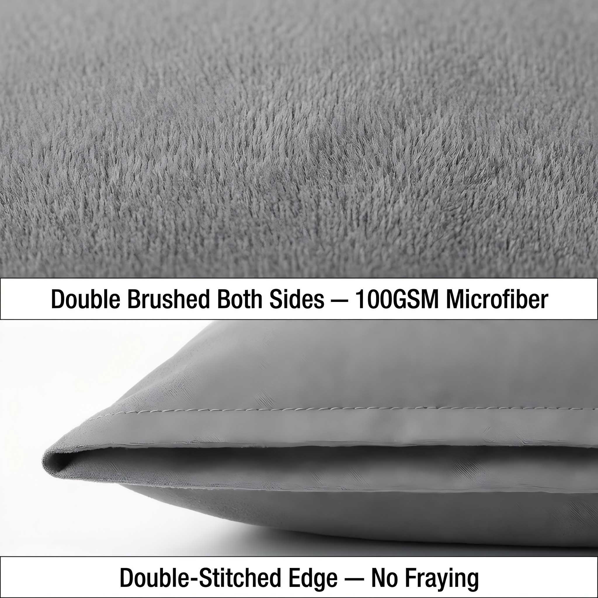 Queen Size Pillowcases 2 Pack | Grey Brushed Microfiber | OEKO-TEX Certified | 20" x 30"