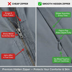 Queen Size Double Brushed Duvet Cover Set, 3 Pieces Soft Breathable Solid Bedding Set with Zipper Closure, No Comforter