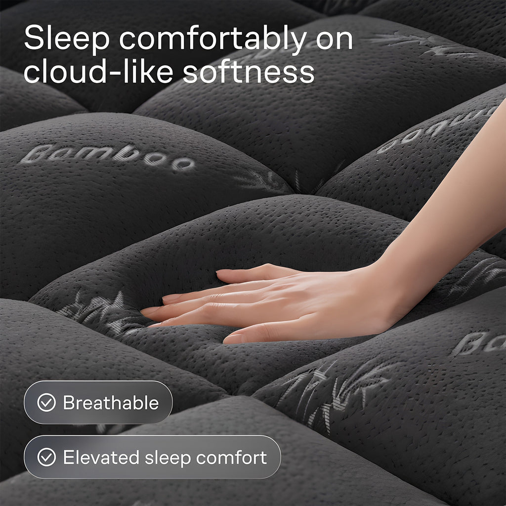 Cloud-Soft Bamboo Cooling Mattress Pad - 360° Snug Fit & Ultra Breathable