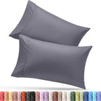Queen Size Pillowcases 2 Pack | Grey Brushed Microfiber | OEKO-TEX Certified | 20" x 30"