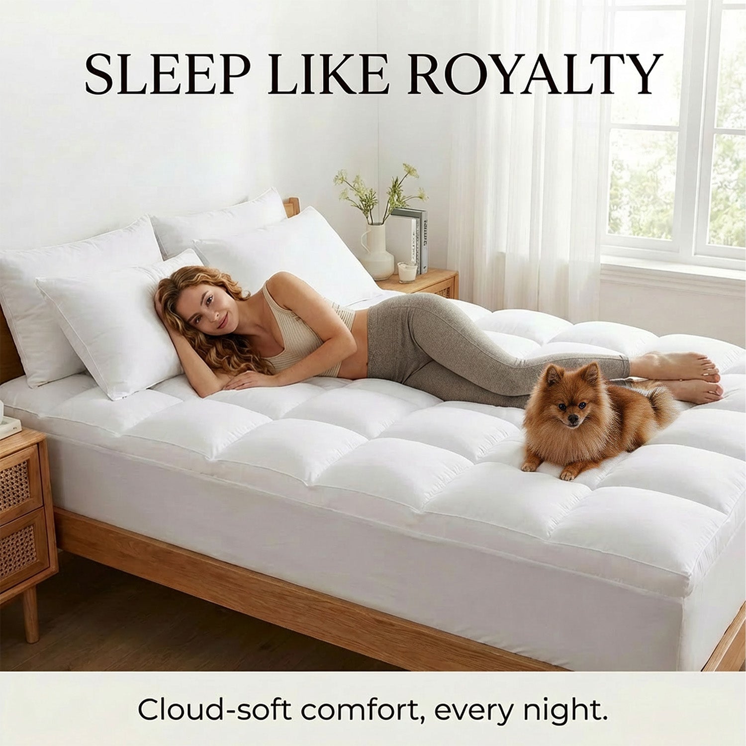 1000GSM Mattress Topper, Mattress Pad, Thick Mattress Topper, Luxury Mattress Topper
