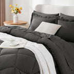 Diamond Wave Quilted Comforter Set — Ultra-Soft Brushed Microfiber, All-Season Warmth, Anti-Shift Stitching