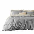 Queen Size Double Brushed Duvet Cover Set, 3 Pieces Soft Breathable Solid Bedding Set with Zipper Closure, No Comforter
