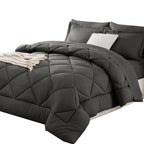 Diamond Wave Quilted Comforter Set — Ultra-Soft Brushed Microfiber, All-Season Warmth, Anti-Shift Stitching