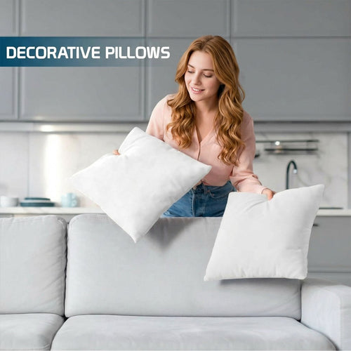 18x18 Inch Throw Pillow Inserts Set of 1, White Down Alternative Fluffy Decorative Pillow Inserts for Couch, Sofa, Bed, Indoor & Outdoor Use