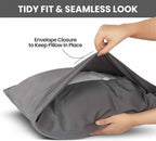 Queen Size Pillowcases 2 Pack | Grey Brushed Microfiber | OEKO-TEX Certified | 20" x 30"