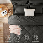 Diamond Wave Quilted Comforter Set — Ultra-Soft Brushed Microfiber, All-Season Warmth, Anti-Shift Stitching