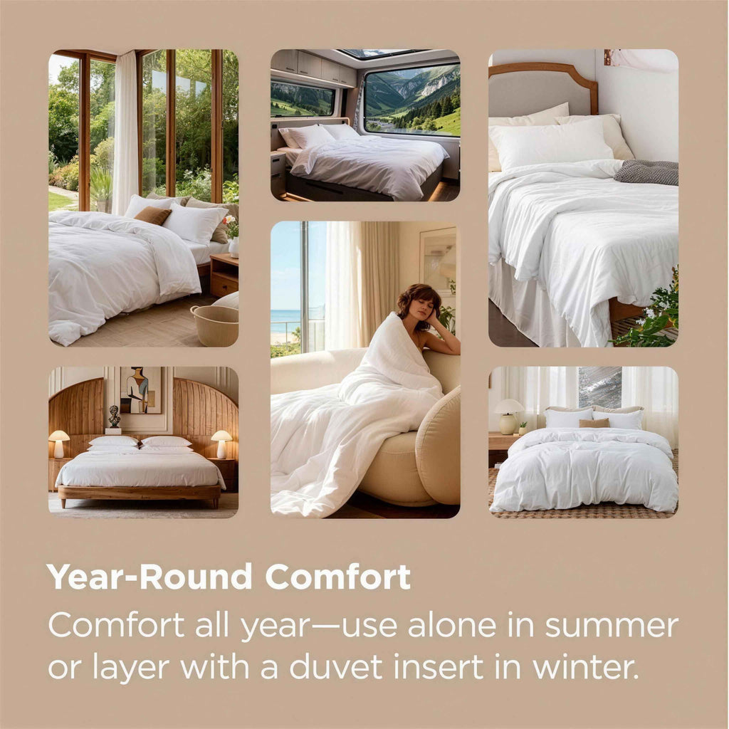 Queen Size Double Brushed Duvet Cover Set, 3 Pieces Soft Breathable Solid Bedding Set with Zipper Closure, No Comforter
