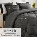 Diamond Wave Quilted Comforter Set — Ultra-Soft Brushed Microfiber, All-Season Warmth, Anti-Shift Stitching