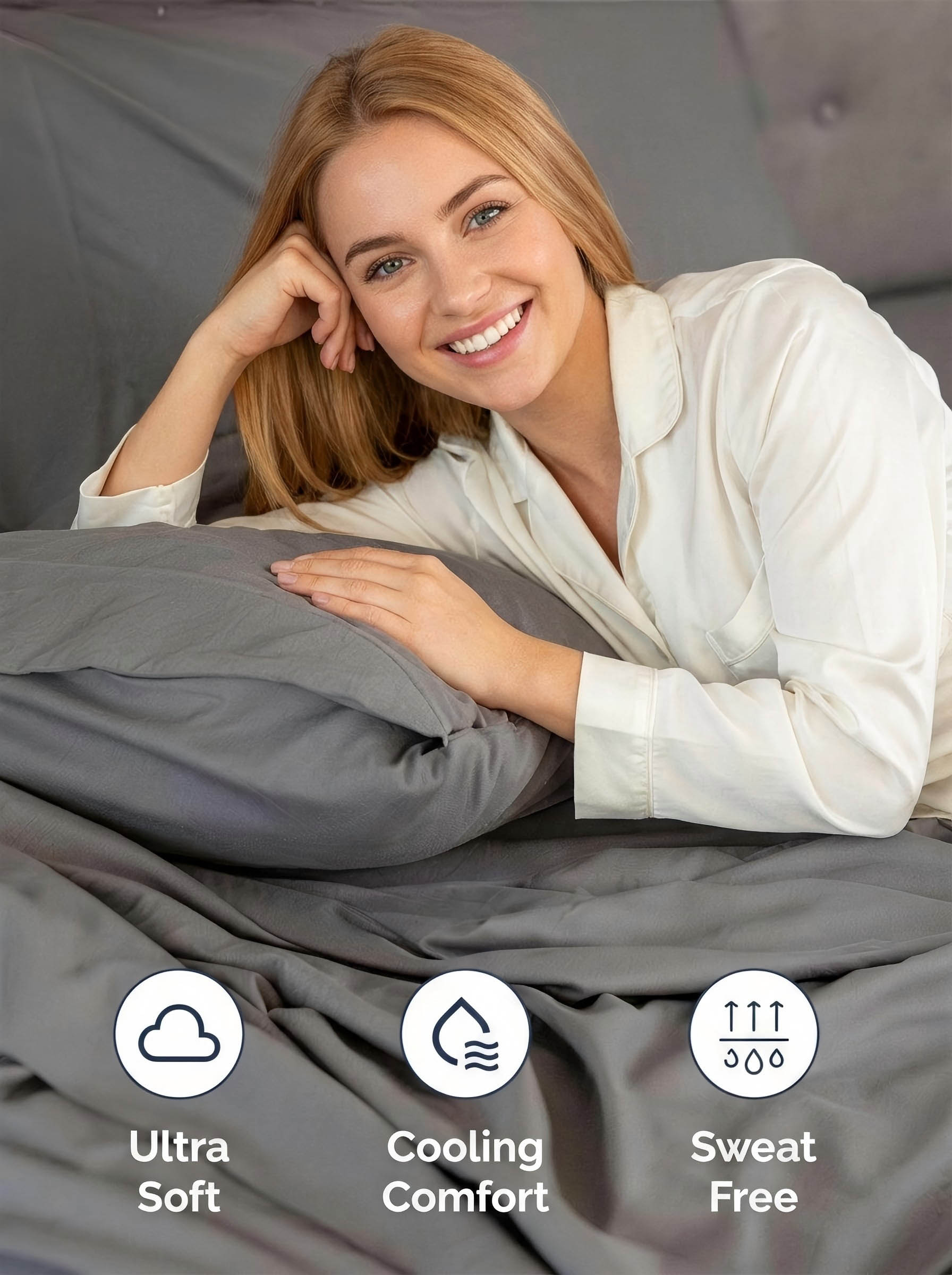 Queen Size 6-Piece Sheet Set, 21 Inch Extra Deep Pockets, Breathable Cooling Wrinkle-Resistant Microfiber, Hotel-Grade Luxury Bed Sheets & Fitted Sheet, Dark Gray