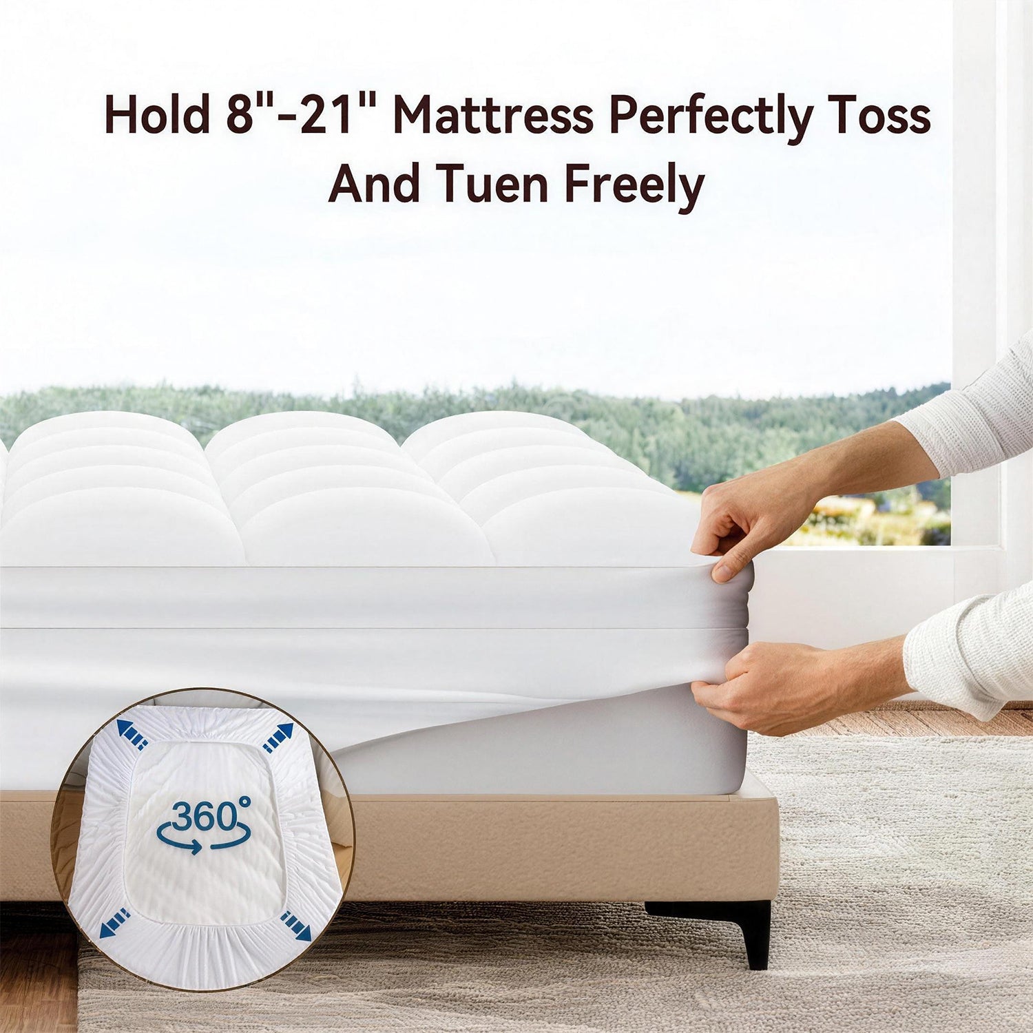 1000GSM Mattress Topper, Mattress Pad, Thick Mattress Topper, Luxury Mattress Topper