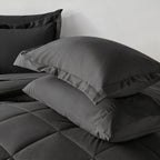 Diamond Wave Quilted Comforter Set — Ultra-Soft Brushed Microfiber, All-Season Warmth, Anti-Shift Stitching