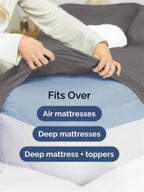 Queen Size 6-Piece Sheet Set, 21 Inch Extra Deep Pockets, Breathable Cooling Wrinkle-Resistant Microfiber, Hotel-Grade Luxury Bed Sheets & Fitted Sheet, Dark Gray