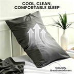 Queen Size Pillowcases 2 Pack | Grey Brushed Microfiber | OEKO-TEX Certified | 20" x 30"