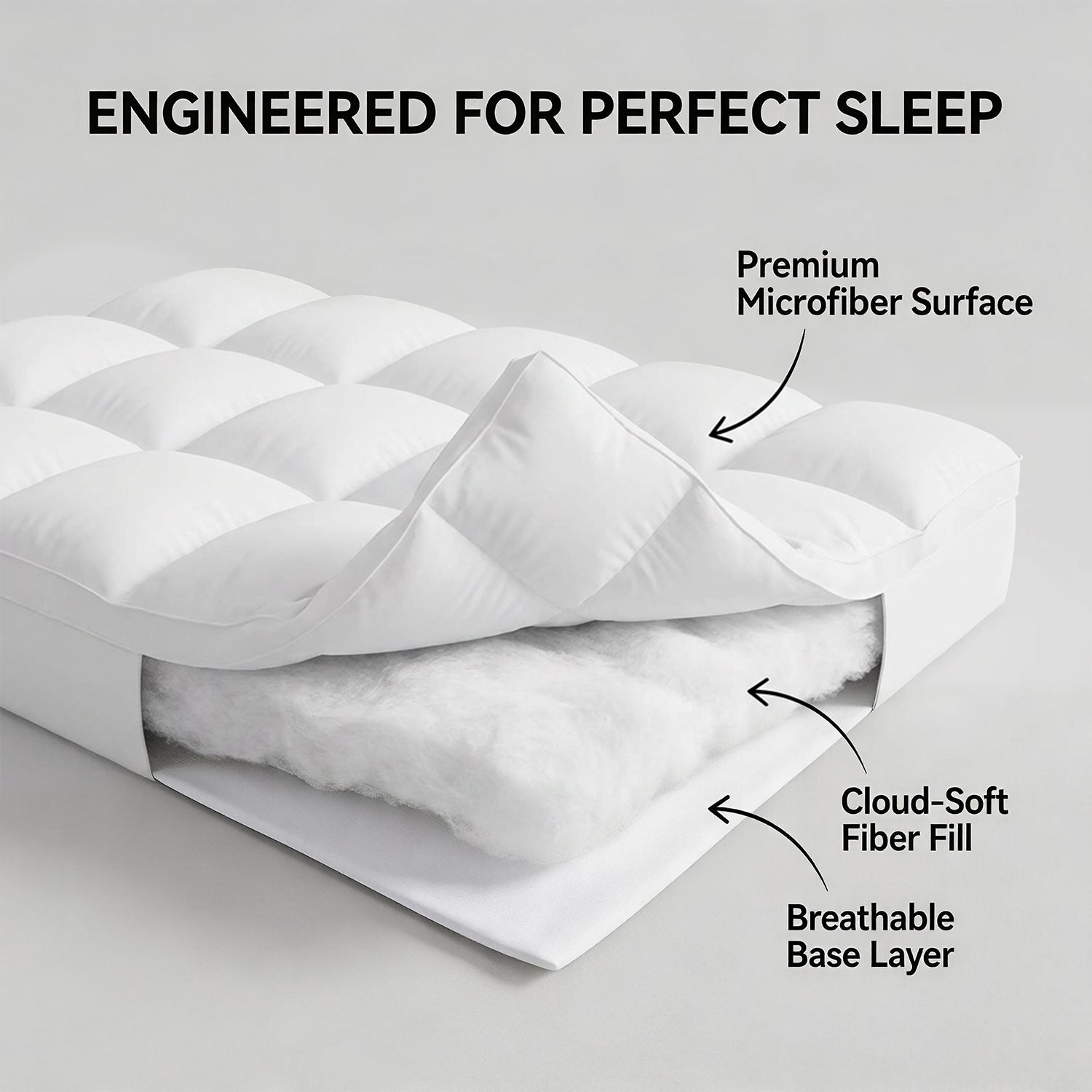 1000GSM Mattress Topper, Mattress Pad, Thick Mattress Topper, Luxury Mattress Topper