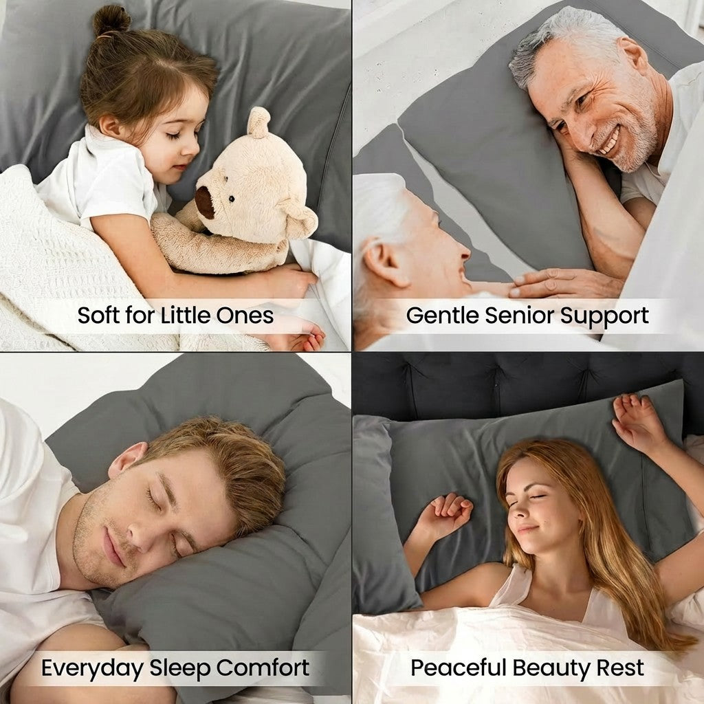 Queen Size Pillowcases 2 Pack | Grey Brushed Microfiber | OEKO-TEX Certified | 20" x 30"