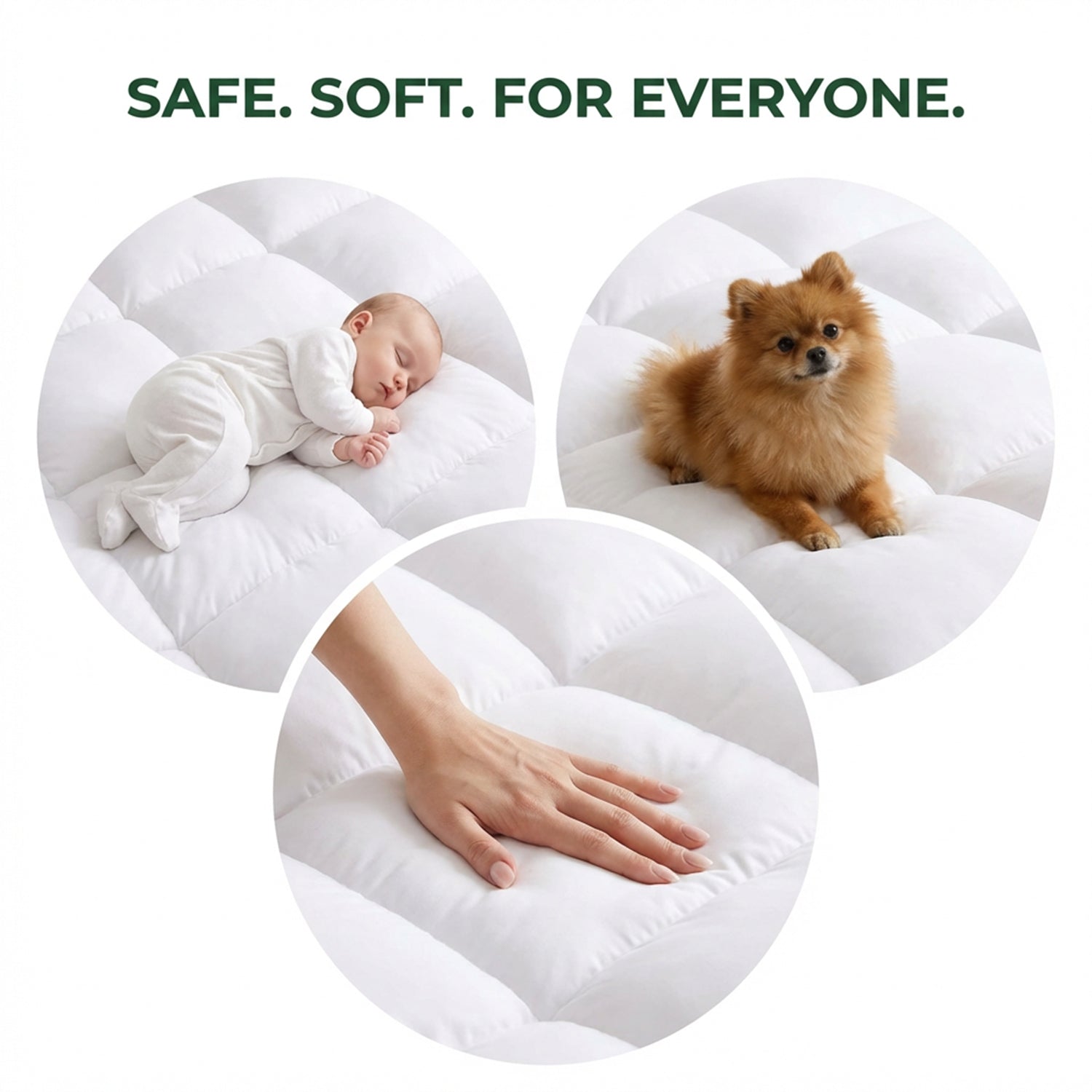 1000GSM Mattress Topper, Mattress Pad, Thick Mattress Topper, Luxury Mattress Topper