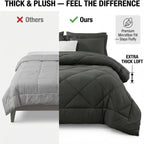 Diamond Wave Quilted Comforter Set — Ultra-Soft Brushed Microfiber, All-Season Warmth, Anti-Shift Stitching