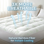 1000GSM Extra Thick Mattress Topper Manufacturer Cloud-Soft Bamboo Cooling Mattress Pad - 360° Snug Fit & Ultra Breathable