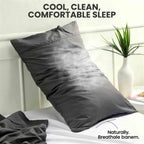 Queen Size Pillowcases 2 Pack | Grey Brushed Microfiber | OEKO-TEX Certified | 20" x 30"